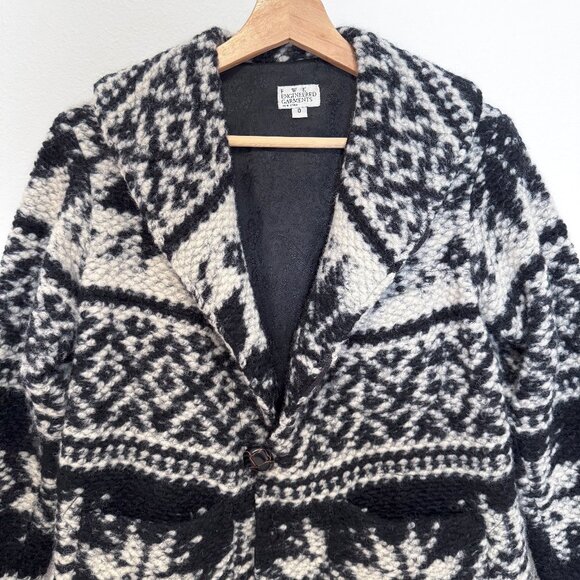 FWK Engineered Garments Shawl Collar Wool Snowflake Sweater Jacket FW11 Size 0 - Picture 3 of 13